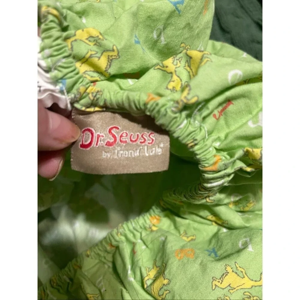 Dr.Seuss Nursery Fitted Green Crib Sheet for mattress  by Trend Lab